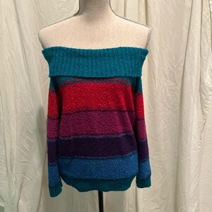 Gitano Multicolor Off-Shoulder Sweater